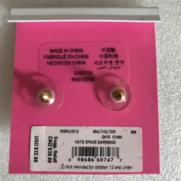 Kate Spade New York Small Square Stud Earrings NWT - Picture 7 of 8